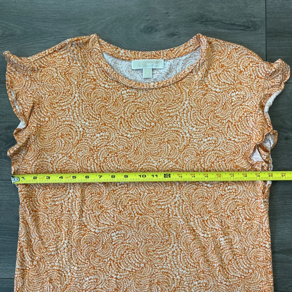 Michael Kors Womens M Top Blouse Sleeveless Orange